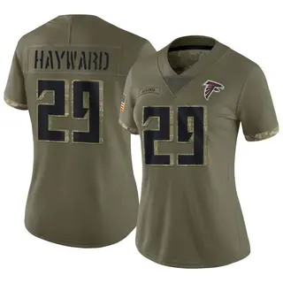 Limited Casey Hayward Women's Atlanta Falcons 2022 Salute To Service Jersey - Olive