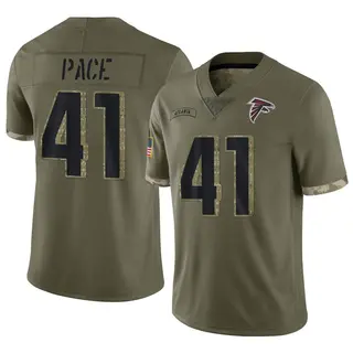 Limited JR Pace Youth Atlanta Falcons 2022 Salute To Service Jersey - Olive