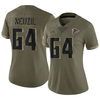 Limited Ryan Neuzil Women's Atlanta Falcons 2022 Salute To Service Jersey - Olive
