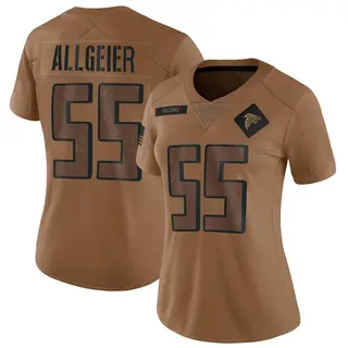 Limited Tyler Allgeier Women's Atlanta Falcons 2023 Salute To Service Jersey - Brown