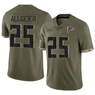 Limited Tyler Allgeier Youth Atlanta Falcons 2022 Salute To Service Jersey - Olive