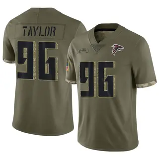 Limited Vincent Taylor Men's Atlanta Falcons 2022 Salute To Service Jersey - Olive